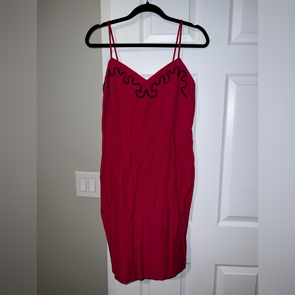 Elegant Red Spaghetti Strap Dress
